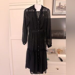 Beautiful Swiss Dot Midi Length Anthropologie Dress